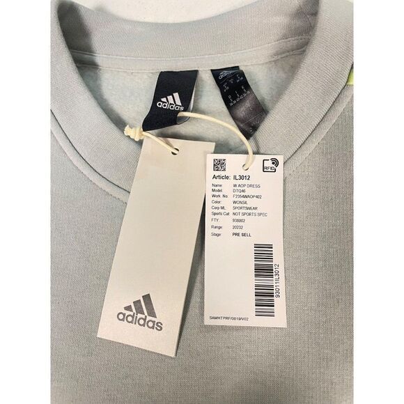 Adidas Floral Graphic 2 Stripes Fleece Dress NWT Small Medium - Picture 8 of 8